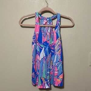 Lilly Pulitzer Women's Multicolor Sailboat V-Neck Curved Hem Tank‎ Top Size XXS
